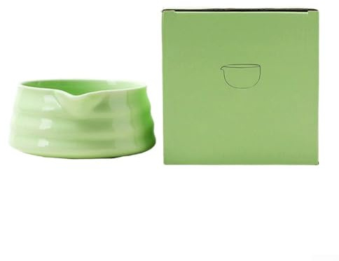 CARMOTTER Matcha Bowl with Pouring Spout, Matcha Whisk, Whisk Holder, Resistant Tea Bowl Traditional Ceremonial Accessories(Green)