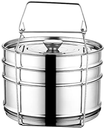 Tissting Inserto per Vaporiera Impilabile in Acciaio Inox 3 Livelli | Cottura Sana E Veloce Per Verdure Pesce E Pollame In Una Sola Pentola