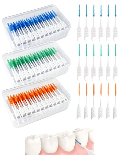 FunnAura 440 Pcs Silicone Interdental Brushes, Small Floss Dental Picks, Tooth Between Teeth Cleaning Brushes