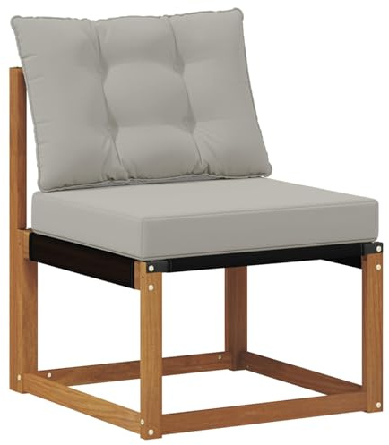 vidaXL Outdoor Mittelsofa Massivholz Akazie und Textilene Stoff Natur