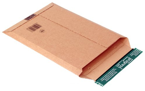 progressPACK Versandtasche Premium PP W01.04 aus Wellpappe, DIN A4+, 235 x 337 x bis 35 mm, 25-er Pack, braun