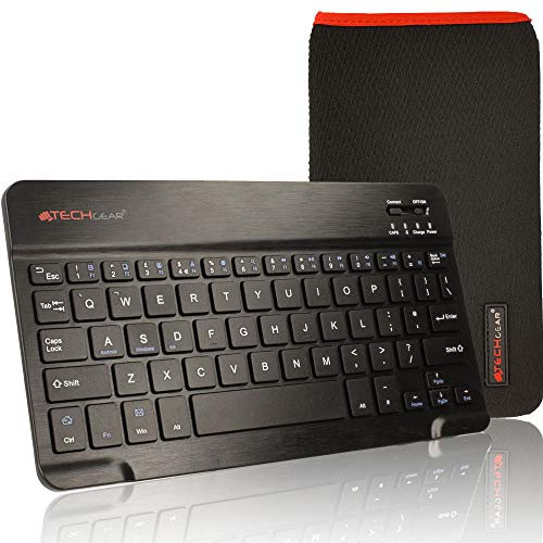 TECHGEAR Active Strike (M) Slim Line Bluetooth Wireless UK Qwerty Keyboard With Carry Case for Samsung Tab A7 10.4, A7 Lite 8.7 2021, S6 Lite 10.4, Tab A 10.1 T510 T580 Tab A8, A9 2023 Tablet etc
