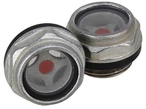 CNBTR - Mirilla de nivel de aceite de 26 mm de diámetro para compresor de aire con rosca G1 / 2 , paquete de 2