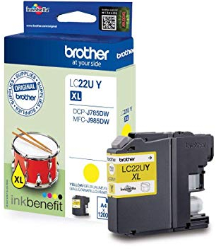 Brother LC22UY Gelb Original Tintenpatronen Pack of 1, XL