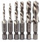 Hilitand Forets à Queue Hexagonale Robinet Hexagonal HSS 1/4 M3 M4 M5 M6 M8 M10 Forets pour Tarauds Métriques (M3+M4+M5+M6+M8+M10)