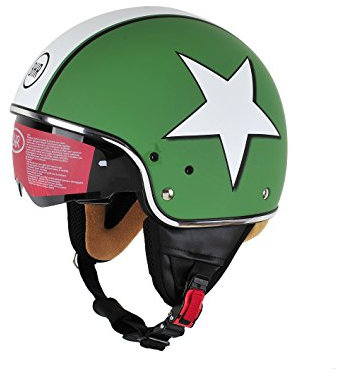 BHR 94191 Demi Jet - Casco con Visiera a Scomparsa, Verde (Star Verde) , XL (59 cm)