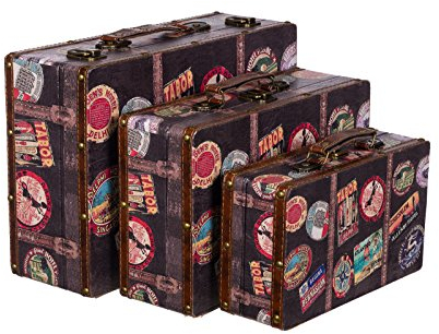 Truhe Kiste KD1291 Koffer Kofferset Holztruhe mit edlem Leder bezogen Vintage Look, Schatzkiste,Kiste, Piratenkiste, Kleinmöbel, Holz Maritim, Deko, Hochwertig, Kolonialtruhe, Kolonialstil Holzbox,
