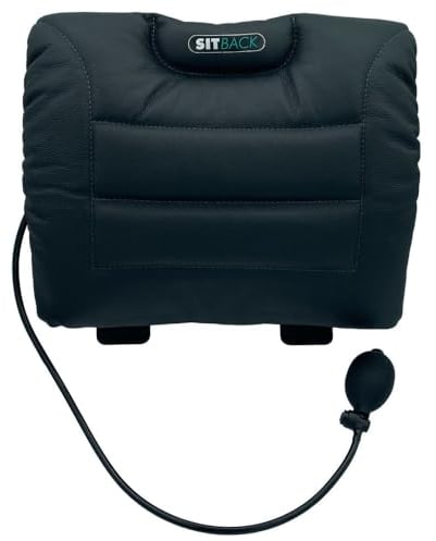 Sitback Air Universales Rückenstützkissen, aufblasbar, für Autositze, Bürostühle, Sofa, (Leder schwarz)