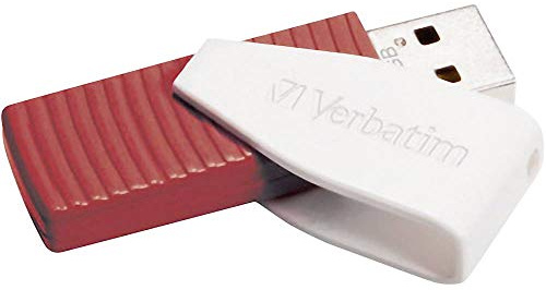 Verbatim Store 'n' Go Swivel USB-Stick 16 GB I USB 2.0 I Memoria USB I para computadora portátil, portátil, ultrabook, TV, radio de coche I Memoria USB 2.0 I con tapa giratoria I Rojo