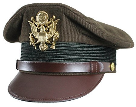 US Army Offizers WW2 Schirmmütze Crusher Crush Style Visor Cap Service Hat – Olivgrün Gr. 6 7/8/7, olivgrün