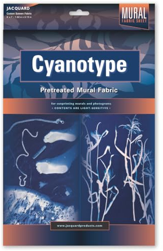 Jacquard Cyanotype Mural Fabric – Large Pre-Sensitized Cotton for Cyanotype Prints, 5'x7' Pretreated Mural Fabric for Art & Large-Scale Designs, Professional-Quality Cyanotype Fabric for UV Printing