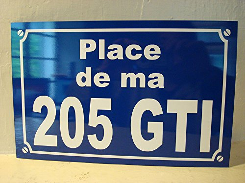 Noir & Mat Sérigraphie Peugeot 205 GTI Plaque DE Rue 20 x 30 cm Création Originale idée Cadeau