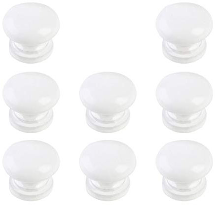 Sourcingmap Dormitory Round Bookcase Drawer Dresser Wardrobe Pull Handle Grip Knob 8pcs White