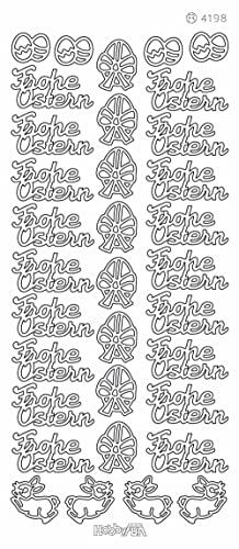 Hobbyfun Konturensticker 'Ostern', Silber, 10 x 23 cm, Sticker