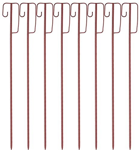 UvV Absperrleinenhalter Laterneneisen 1,2 Meter UVV Sicherheitsbügel - 8 Stück Set - einfache Tauchlackierung (rot 2. Wahl)