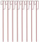 UvV Absperrleinenhalter Laterneneisen 1,2 Meter UVV Sicherheitsbügel - 8 Stück Set - einfache Tauchlackierung (rot 2. Wahl)