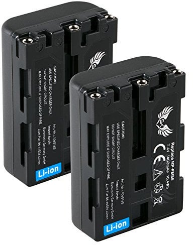 2 x SK Battery Sony NP-FM50 / NP-FM30 FM70 FM90 QM71D QM51D QM91D / for Sony Cyber-Shot DSC F707 S30 S50 S70 S75 S85