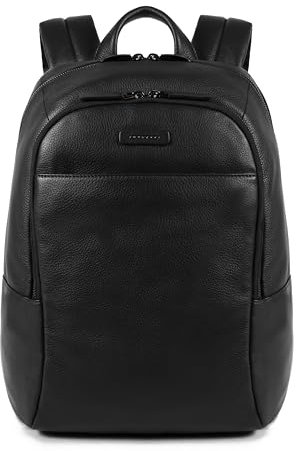 PIQUADRO Modus Zaino in pelle porta PC 14 a due scomparti, Nero
