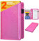 Kellnerbücher für Kellnerin – Glitzer-Leder-Kellnerbuch-Geldbörse mit Reißverschlusstasche, niedliches Kellnerbuch und Kellner-Buch mit Geldfach, passend für Server-Schürze (Glitzer Pink)