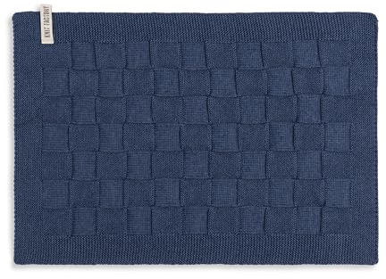 Knit Factory - Tischset Uni - Tischuntersetzer - Platzsets - Platzdeckchen - Tischmatte - Tischunterlage - Jeans - Dunkelblau - 50x30 cm