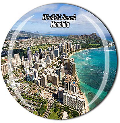 Waikiki Beach Honolulu Oahu Hawaii USA Kühlschrankmagnet Souvenir Geschenk Dekor Magnetsticker Kollektion