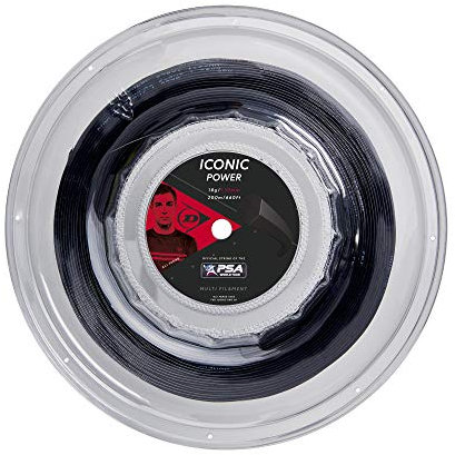 Dunlop Corde de Squash Iconic Power Adulte Unisexe, Noir