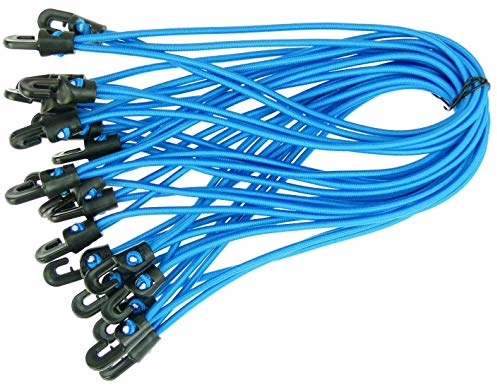 40 Stück Spannfix Planenspanner 25 cm, Ø 4 mm Blau - Spanngummi Expander mit Haken (40 Stück, Blau)