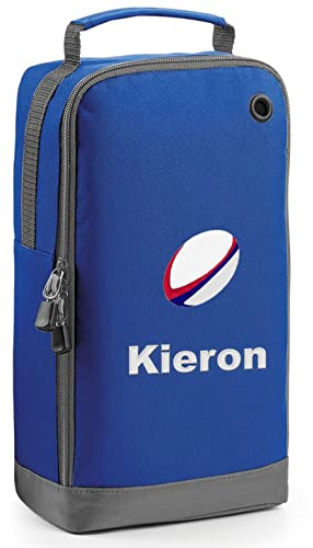 The T-Shirt Barnicle Personalised Kids Rugby Boot Bag Embroidered with Rugby Ball and Childrens Name