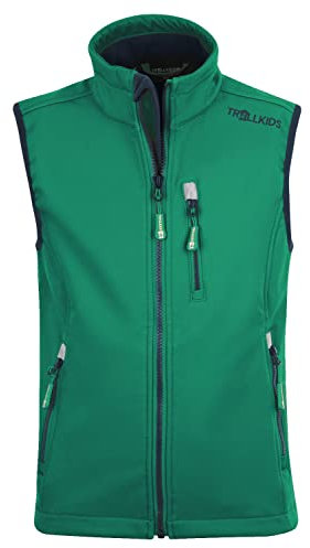 Trollkids Kids Trollfjord Vest 176, pepper green
