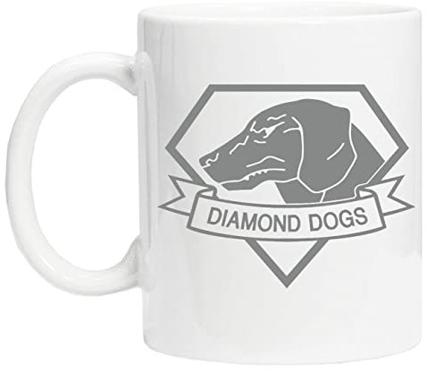 Diamond Dogs Metal Gear Solid Tasse de Tasse Réutilisable en Verre Blanc Pour le café de thé Coffee Cup