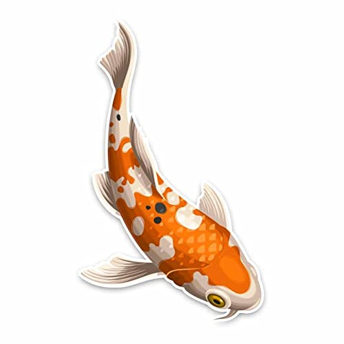 PBHYDK 2 Stücke Mode Schwimmen Karpfen PVC Autofenster Aufkleber Wasserdicht Aufkleber 10,5 cm * 17,5 cm Laptop Koffer LKW Zubehör Auto Aufkleber Lustige Auto Stoßstange Aufkleber