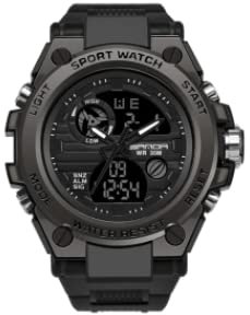 Omana Reloj deportivo digital para hombre, estilo G, impermeable, pantalla grande de 53 mm, táctico, militar, deportes al aire libre, reloj de pulsera para hombre (negro), negro, Deportes/militares