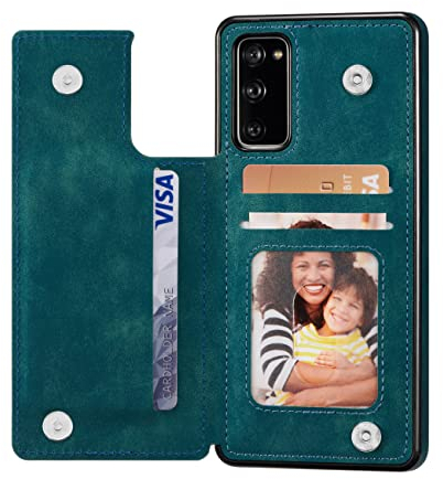 ZTOFERA Handyhülle für Samsung Galaxy S20 FE (4G/5G), Premium PU Leder + TPU Matt Rückseite Hülle Flip Wallet Cover Schutzhülle mit Kartenfach Standfunktion Magnetverschluss, Blau