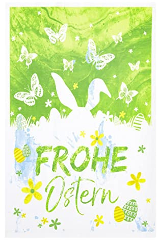 Kracht Reduziert Geschirrtücher für Ostern aus reiner Baumwolle, Frohe Ostern, 2er Pack, 45x70 cm
