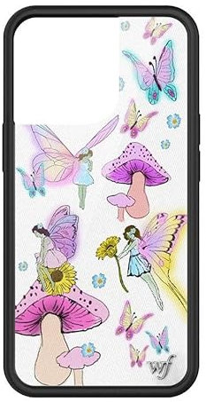 Wildflower Olivia O'Brien Hülle, kompatibel mit Apple iPhone 13 Pro, Collab, Fairies, trendy, rosa, weiß, schützender schwarzer Stoßfänger, 1,2 m Falltest zertifiziert, kleines Unternehmen im Besitz