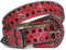 LEACOOLKEY Damen Männer Mode Strass Gürtel, Western Cowgirl Nieten Punk PU Ledergürtel für Jeans