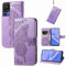 JIUNINE Coque pour TCL 40SE, Antichoc Housse étui en Cuir PU Flip Case Portefeuille à Rabat avec Motif Papillon [Porte Carte] [Fermeture Magnétique] pour TCL 40 SE, Pourpre