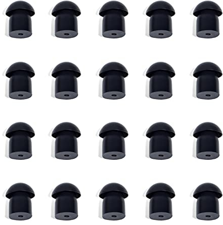 HYSHIKRA Ersatz Weichgummi Pilzkopfhörer Ohrstöpsel Kompatibel für Motorola Baofeng Kenwood Yaesu Sprechfunkgerät Covert Acoustic Air Tube Ohrhörer Headset (20 Stück, Black)