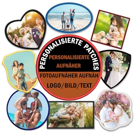Personalisierte Patch Personalisierte Aufnäher Fotoaufnäher Aufnäh-/Bügelaufnäher Foto/Logo/Text für Kleidung, Rucksäcke, Mützen