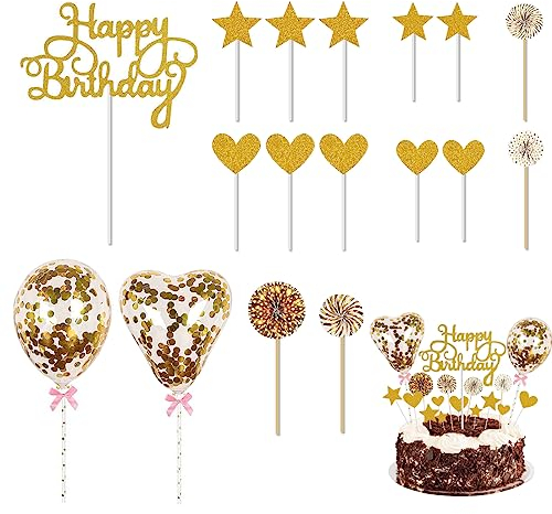 Jitnga Kuchen Deko, Glitter Black Magical Wizard Inspiriert Cake Topper Alles Gute Zum Geburtstag Cake Topper Pick Für Junge Mädchen Magic Theme Party Supplies