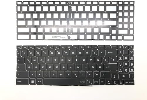 DEUTSCHE - Tastatur Keyboard Schwarz, RGB Beleuchtung kompatibel für MSI GF66 Katana 11UD-614