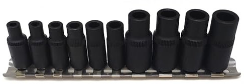 JEUCLEL 10Pcs Tap Socket Wrench Set (Magnetic), 1/4” & 3/8” Drive External Tap Socket Adapter, Torx Socket Set