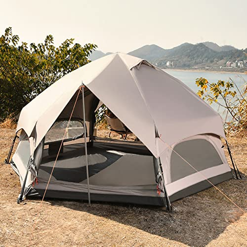 CukYi Wasserdichtes Glamping Jurtenzelt | Tragbares großes Pop-Up-Zelt | Sofortiges Kabinenzelt für 4-8 Personen | 4 Season Double Layers Bell Tent Tipi für Erwachsene