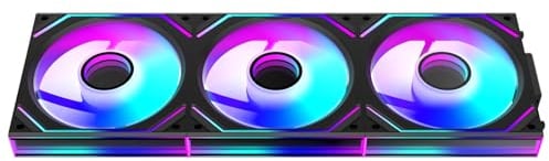 TZMRIT Interstellar-V2 Reverse Flow Infinity Mirror ARGB PWM PC Fans 120mm Black, Rgb Fan 120mm, Triple Pack
