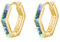 Gold Abalone Muschel Ohrringe 925 Sterling Silber Geometrische Sechseck Creolen Ohrringe Schmuck Geschenk für Damen Mädchen