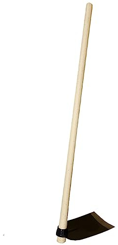 120 CM Heavy Duty Wooden Round Head Beech Handle & 3 LB HOE HEAD Set | 1.36 KG | Black | Garden | Digging | Drop Forged | Steel | Gardening | Farmers | DIY | Hand Tools UK FREE P&P