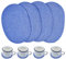 WENFOME 4 Pack Oval Woven Placemats, Mixed Blue Cotton Plate Chargers with 4 Pack Round Coasters, Thick Heat Insulation Mats Household Table Mats Braided Bowl Mats Fabric Rustic Placemats for Dining