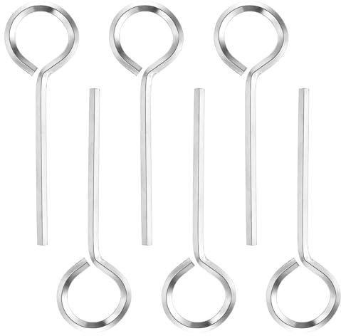 PATIKIL 1/8 Standard Hex Dogging Key, 6 Pack Solid Steel Wrench Door Key with O-Ring Full Loop for Crash Bar, Push Bar Emergency Exit Devices, Silver
