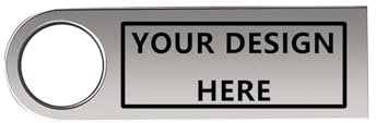 32/64/128GB Thumb Drive Personalised Customized Engraved USB Flash Drive Sleek Metal Casing, Silver
