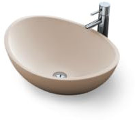 Lavabo sobre encimera ovalado - 42 cm - Solid Surface - Rosa Beige - Ovéa